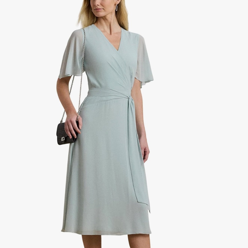 Lauren Ralph Lauren Sage Green Midi Dress